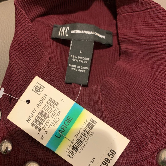 Burgundy inc concepts dress with studded design - Picture 4 of 4